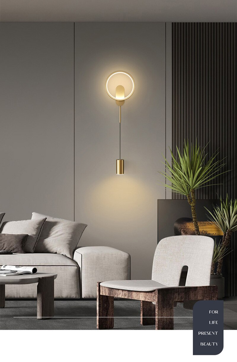 BAN Branwen Moderne LED Nordic Gouden Wandlamp 24W