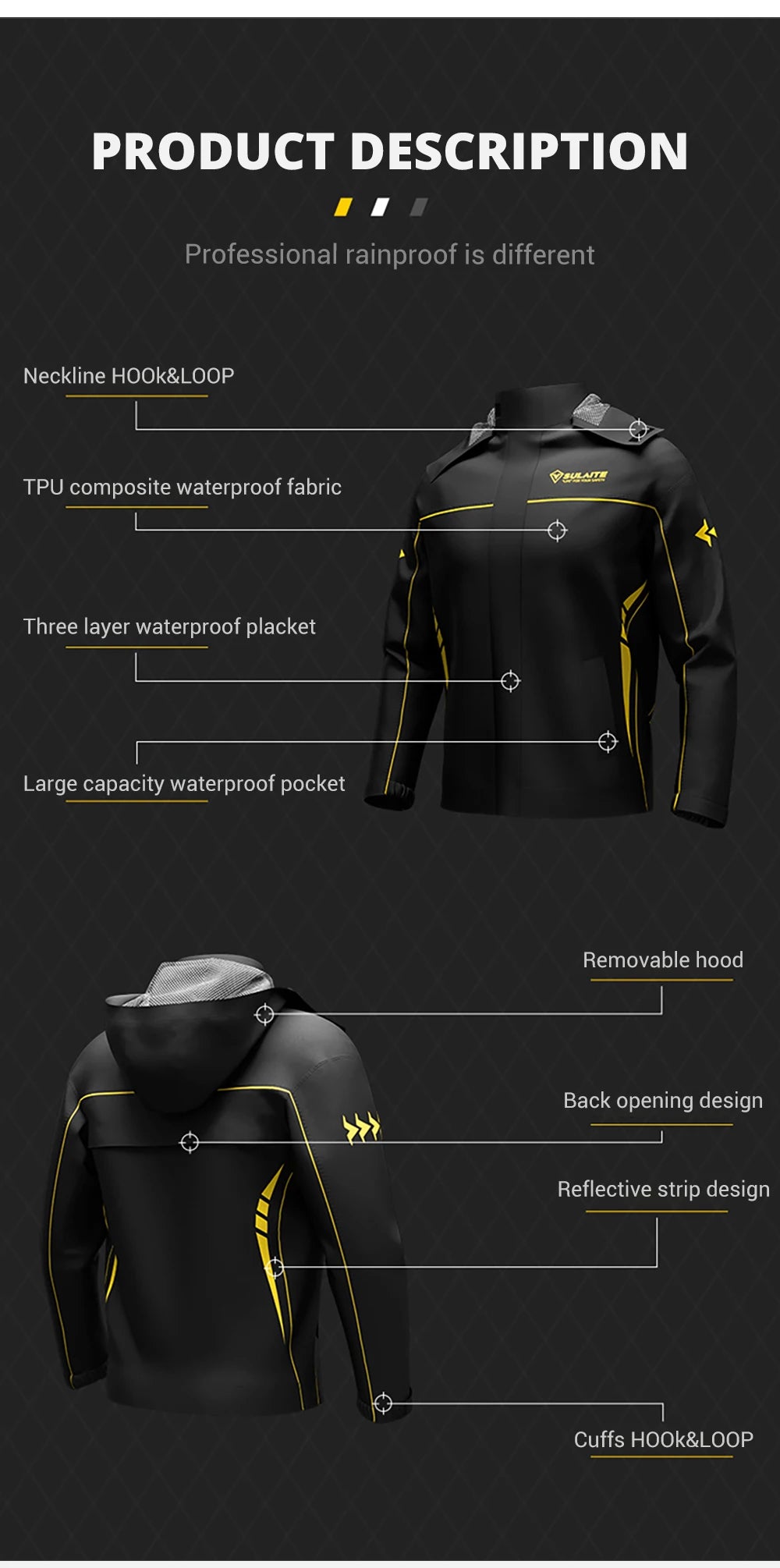 Motorcycle Raincoat Suit – Waterproof Jacket and Pants for Riders – Rainstorm Protection Breathable