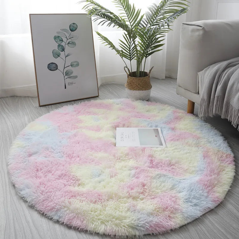 Soft Plush Round Rug by Sara - Cozy Carpet for Living Room & Bedroom