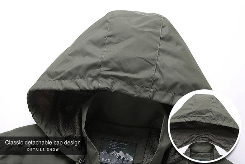 Herbstjacke: Windbreaker für Herren | Wasserdichte Outdoor-Oberbekleidung mit Kapuze