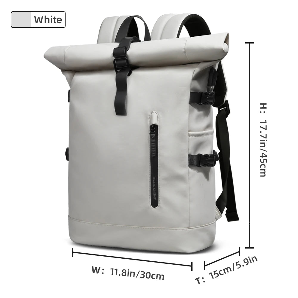 Sac à dos de voyage extensible – Sac étanche pour ordinateur portable de grande capacité avec port USB pour la randonnée, le cyclisme et une utilisation quotidienne