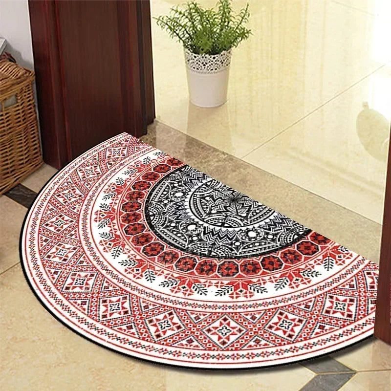 Winnie Retro Semi-Circular Door Mat – Elegant Anti-Slip Indoor Entrance Rug