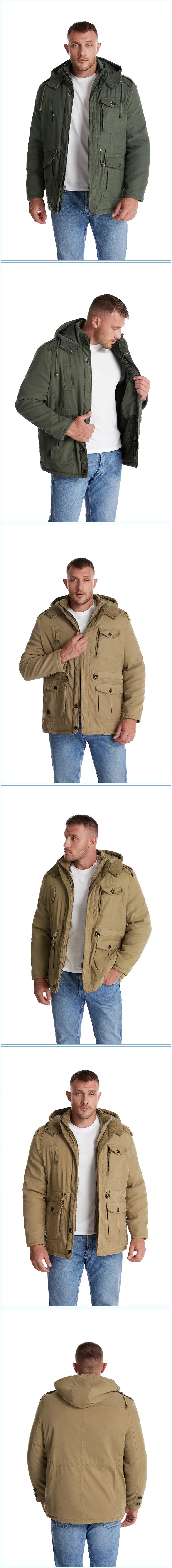 Stylische warme Parkajacke für Herren mit Kapuze