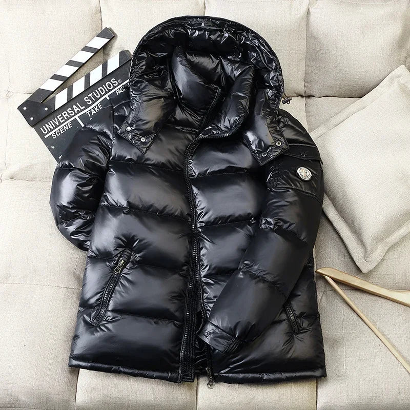 Glossy Plush Warm Down Jacket for Men