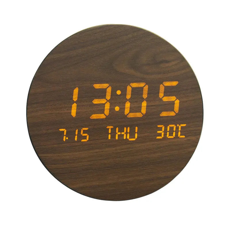 EcoChime – Houten bureauklok met alarm en LED-display