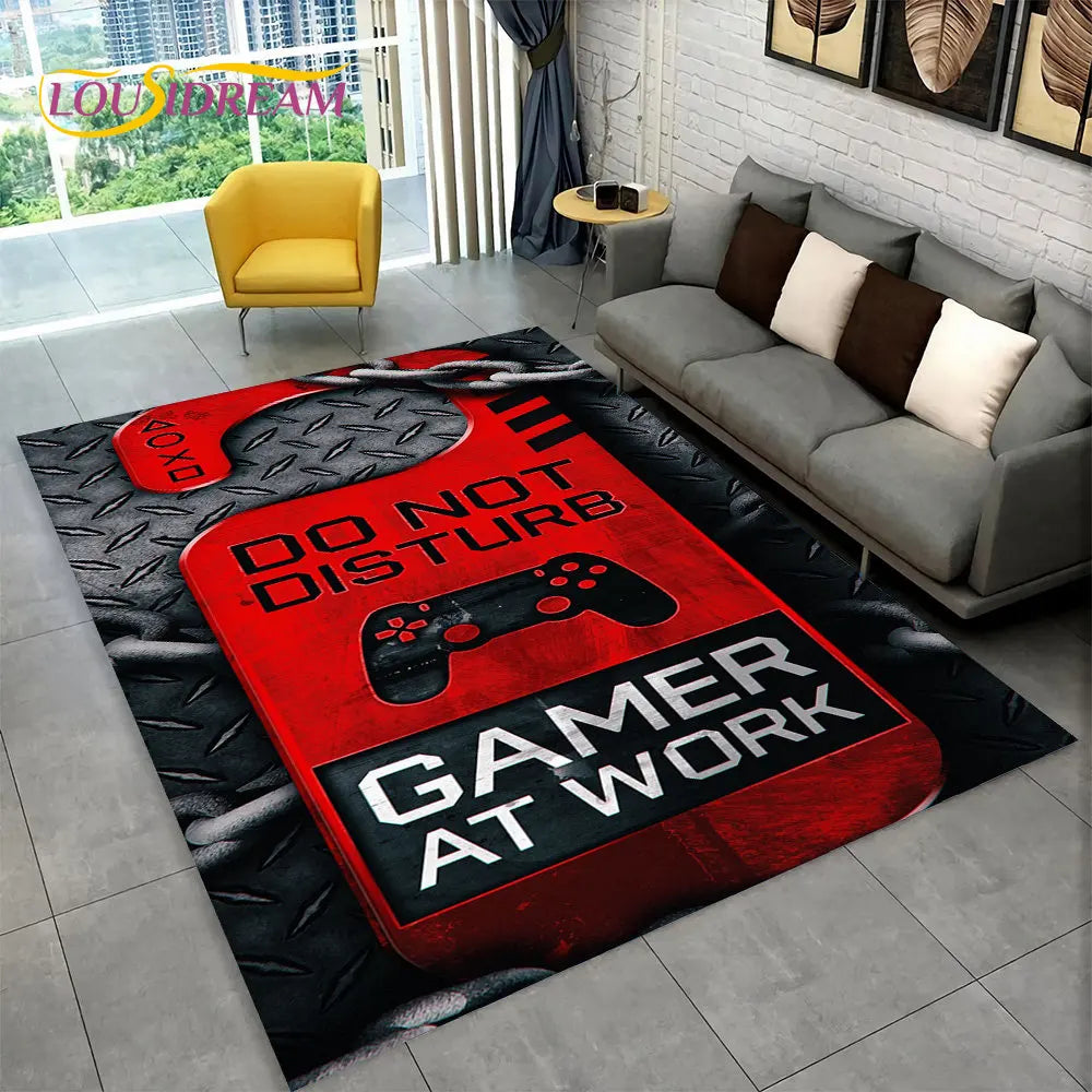 Tapis de jeu Alex 3D Gamer - Grand tapis antidérapant pour enfants et salon