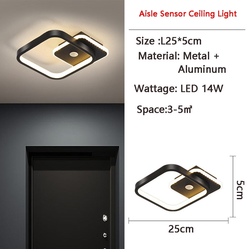 Lampada da soffitto a LED con sensore di movimento PIR umano per corridoio della camera da letto