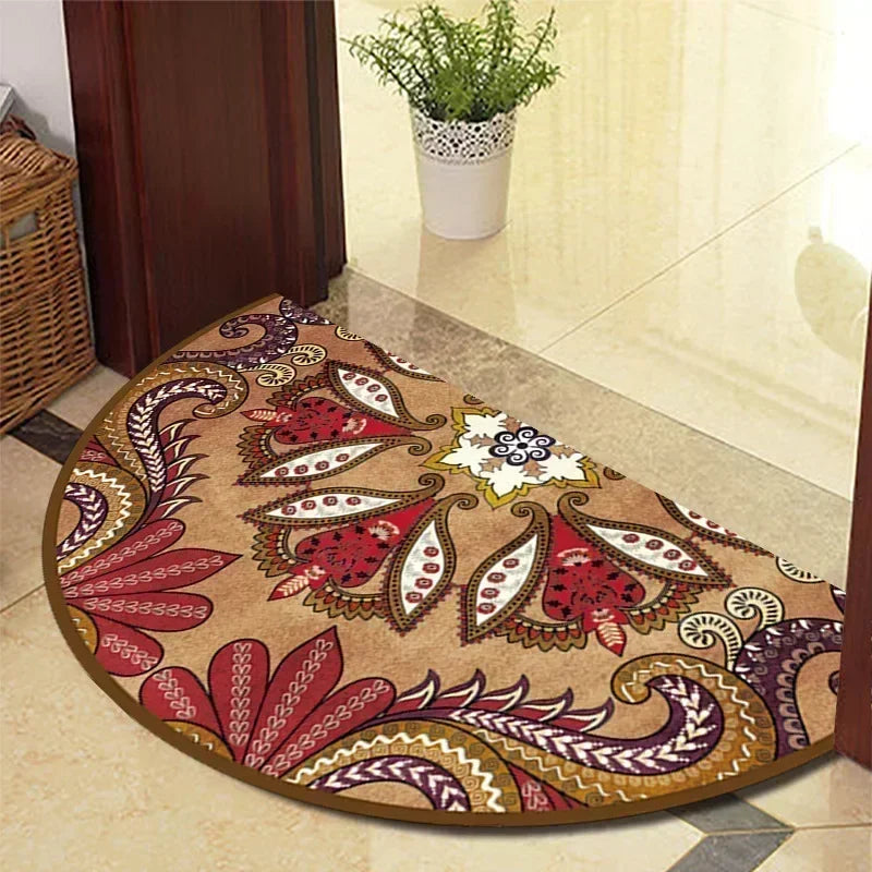 Winnie Retro Semi-Circular Door Mat – Elegant Anti-Slip Indoor Entrance Rug