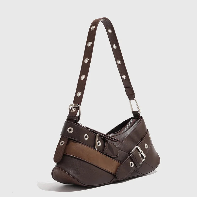 Kylie Buckle-Strap Shoulder Bag