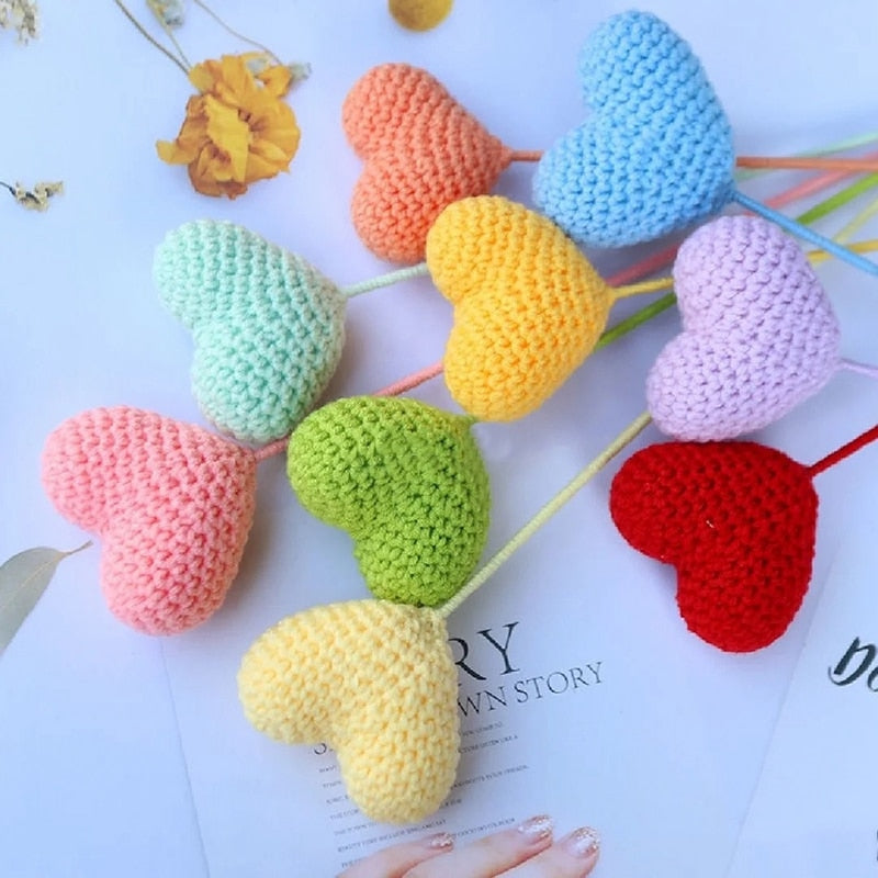 Decoración de flores de crochet hecha a mano