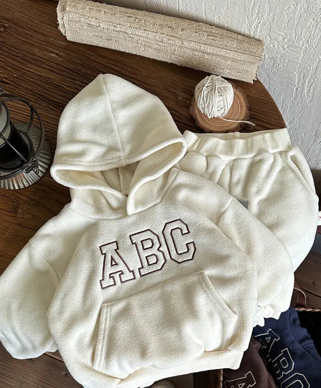 Barnens pälsfodrade ABC-hoodie