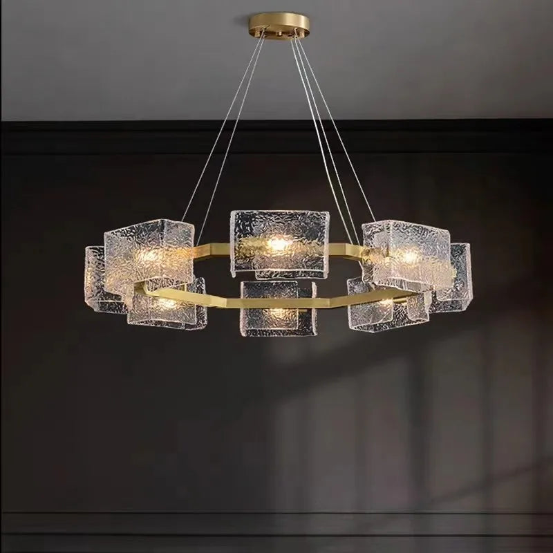 Corrugated Farmhouse Crystal Chandeliers