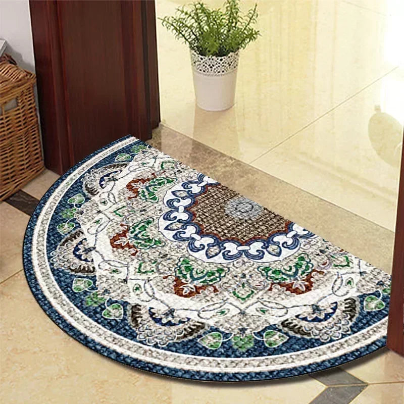 Winnie Retro Semi-Circular Door Mat – Elegant Anti-Slip Indoor Entrance Rug