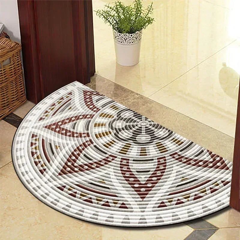 Winnie Retro Semi-Circular Door Mat – Elegant Anti-Slip Indoor Entrance Rug