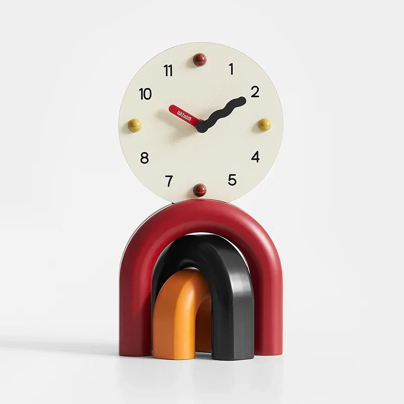 Reloj de mesa con diseño de arco de arte nórdico