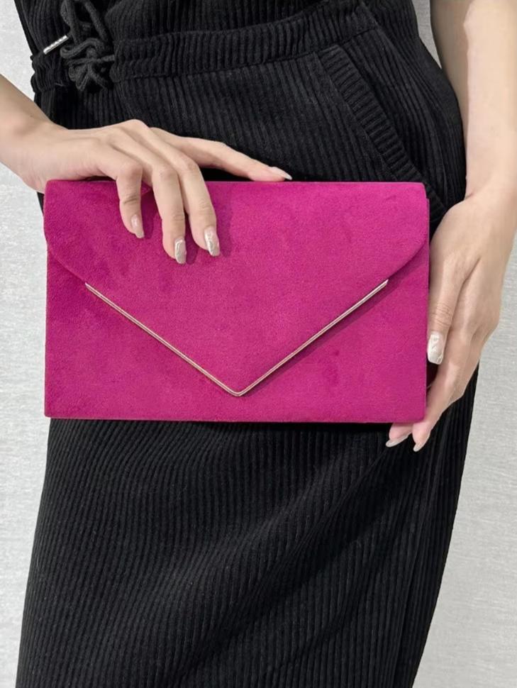 Segreto Suede-style Velvet Envelope Clutch Bag