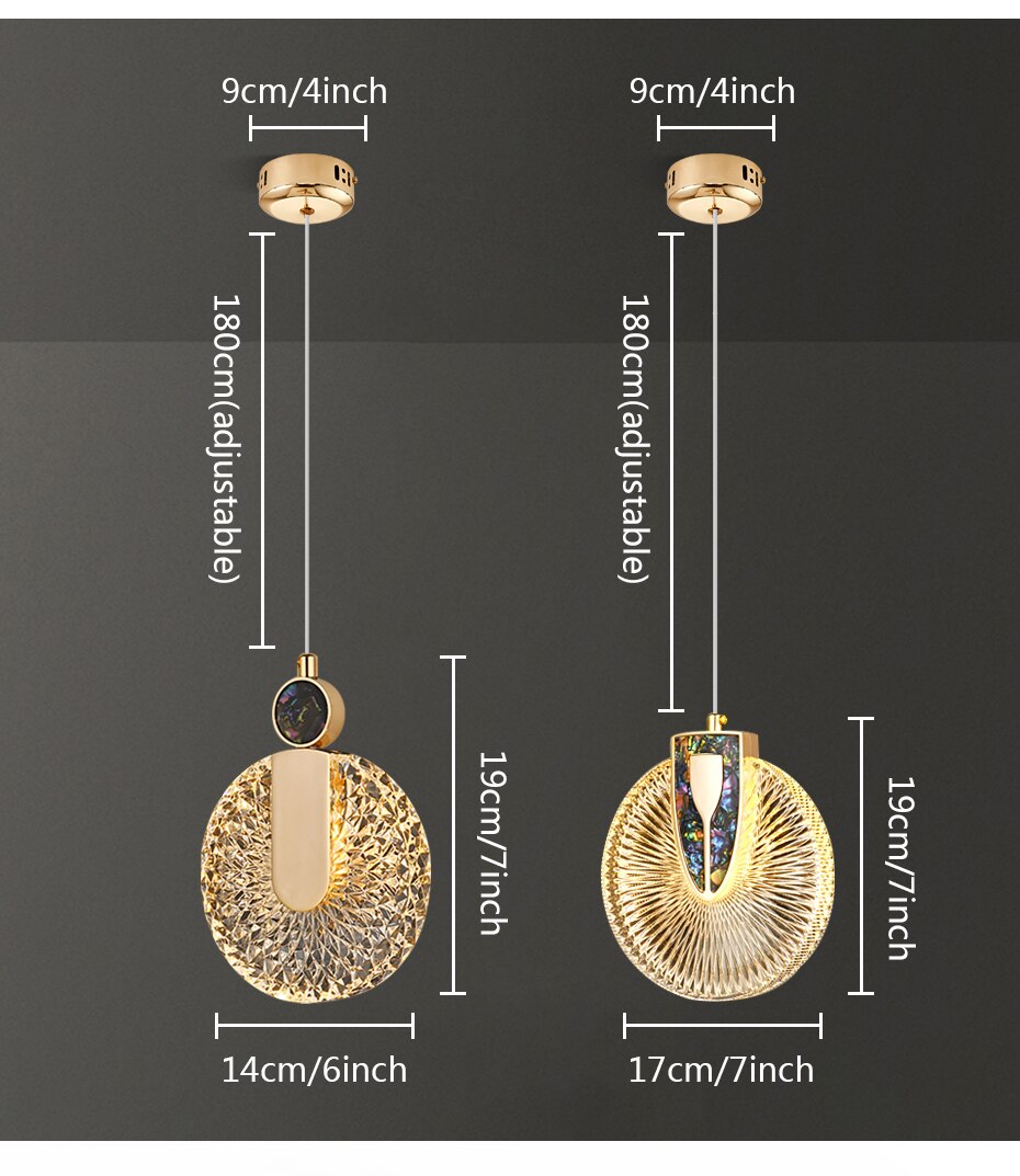 DUN Luxe gouden led-hanglamp ronde kristallen hanglamp