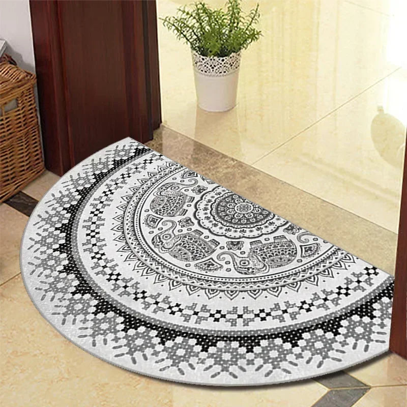 Winnie Retro Semi-Circular Door Mat – Elegant Anti-Slip Indoor Entrance Rug