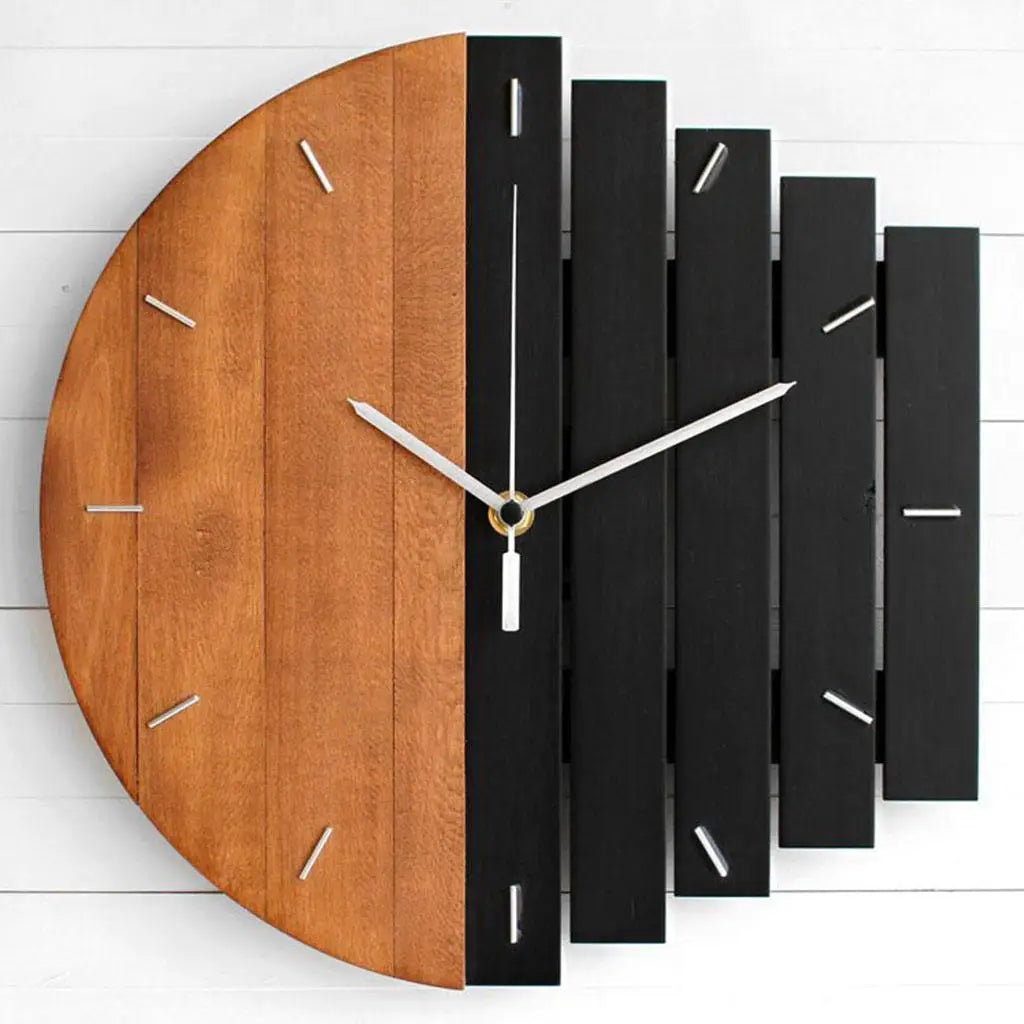 Reloj de pared de madera rústico de 12 pulgadas