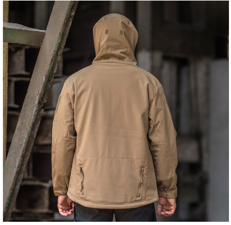 Soft Shell -takki - Miesten Tactical Windproof Vedenpitävä Hupullinen Bomber-takki