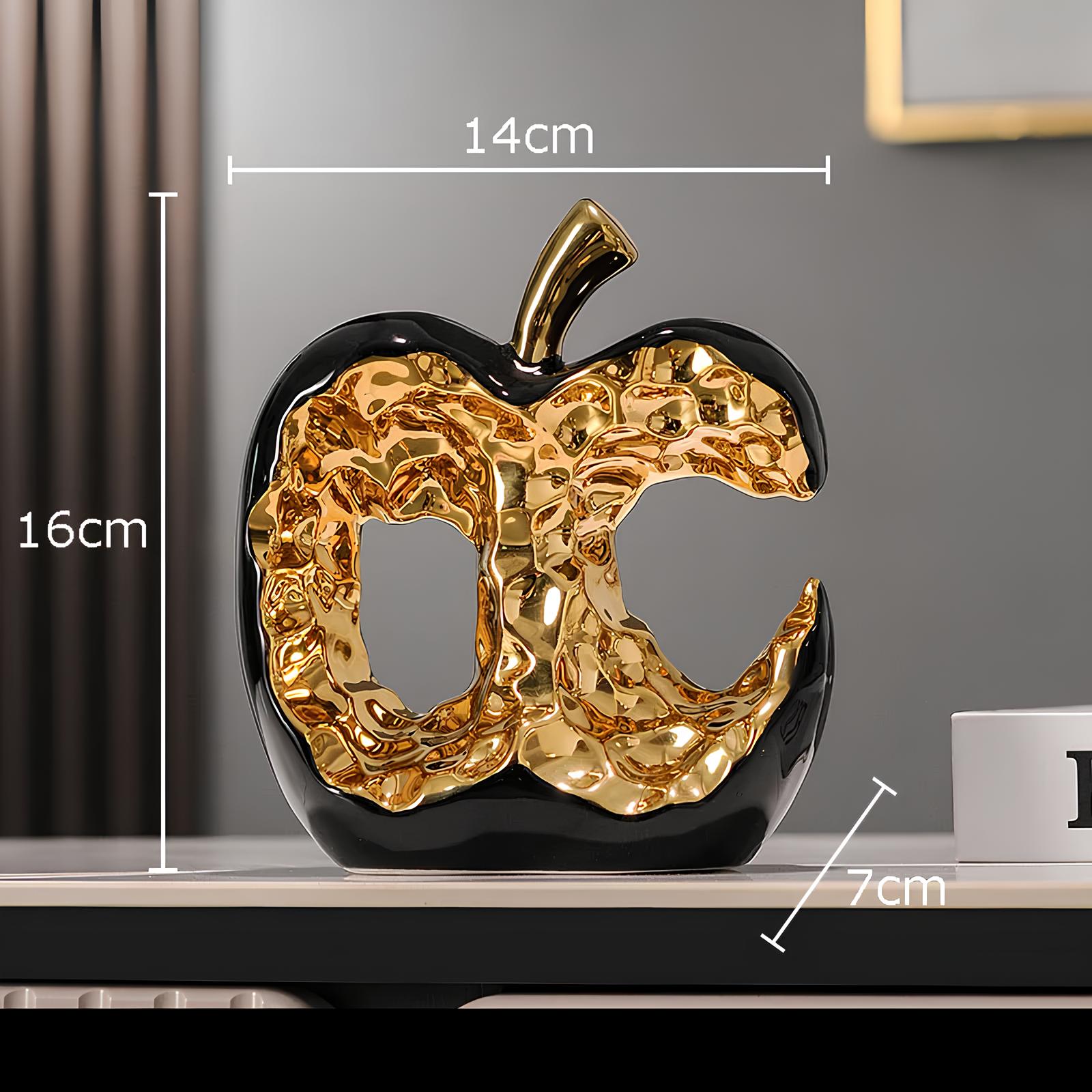 Gold-plated Hollow Apple Ceramic Sculpture Ornament