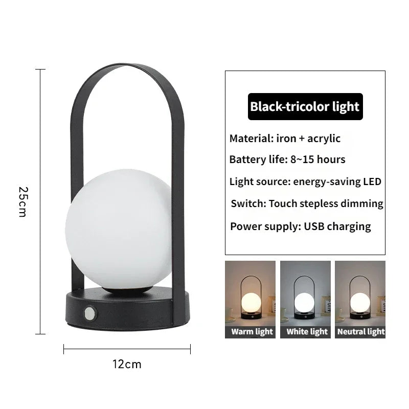 Portable Wireless Dimmable Table Lamp