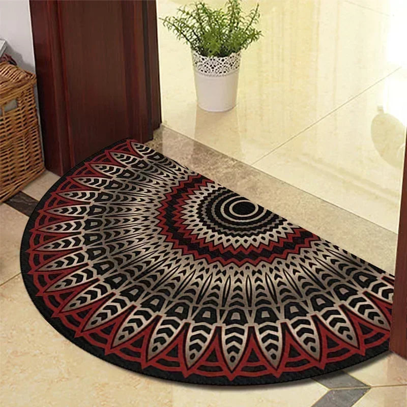 Winnie Retro Semi-Circular Door Mat – Elegant Anti-Slip Indoor Entrance Rug