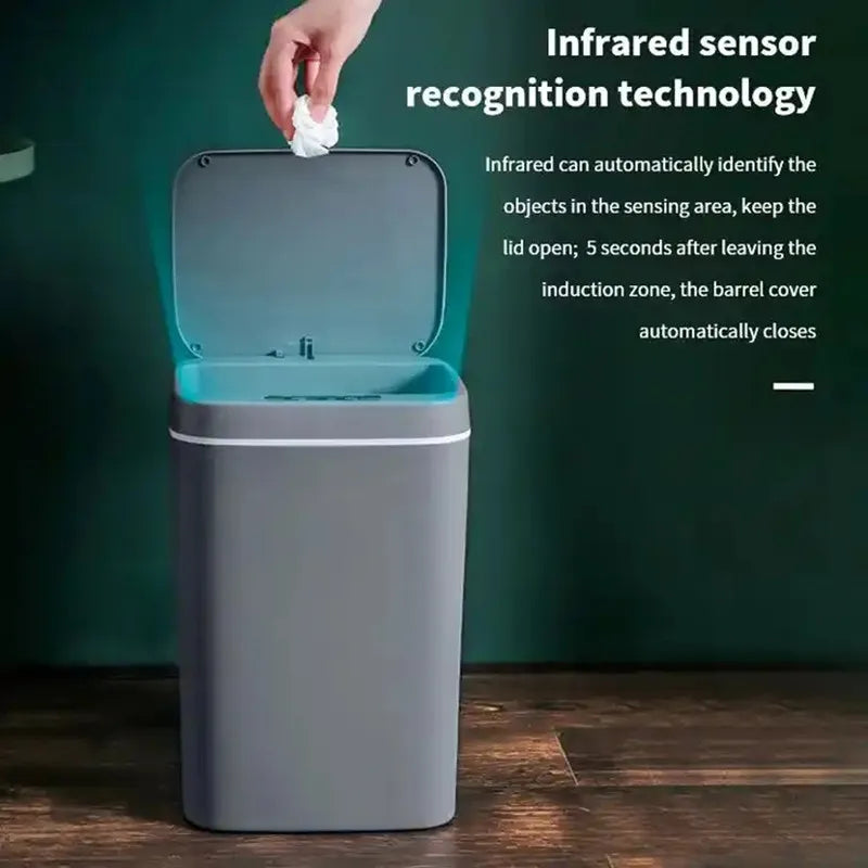 Papelera con sensor automático Sophia Smart de 16 litros - Papelera impermeable sin contacto para cocina y baño