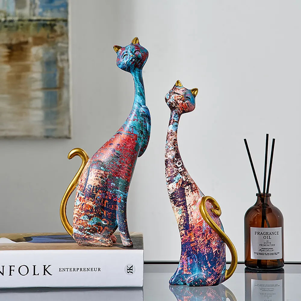 Decorazioni con statuette di gatti Nambé