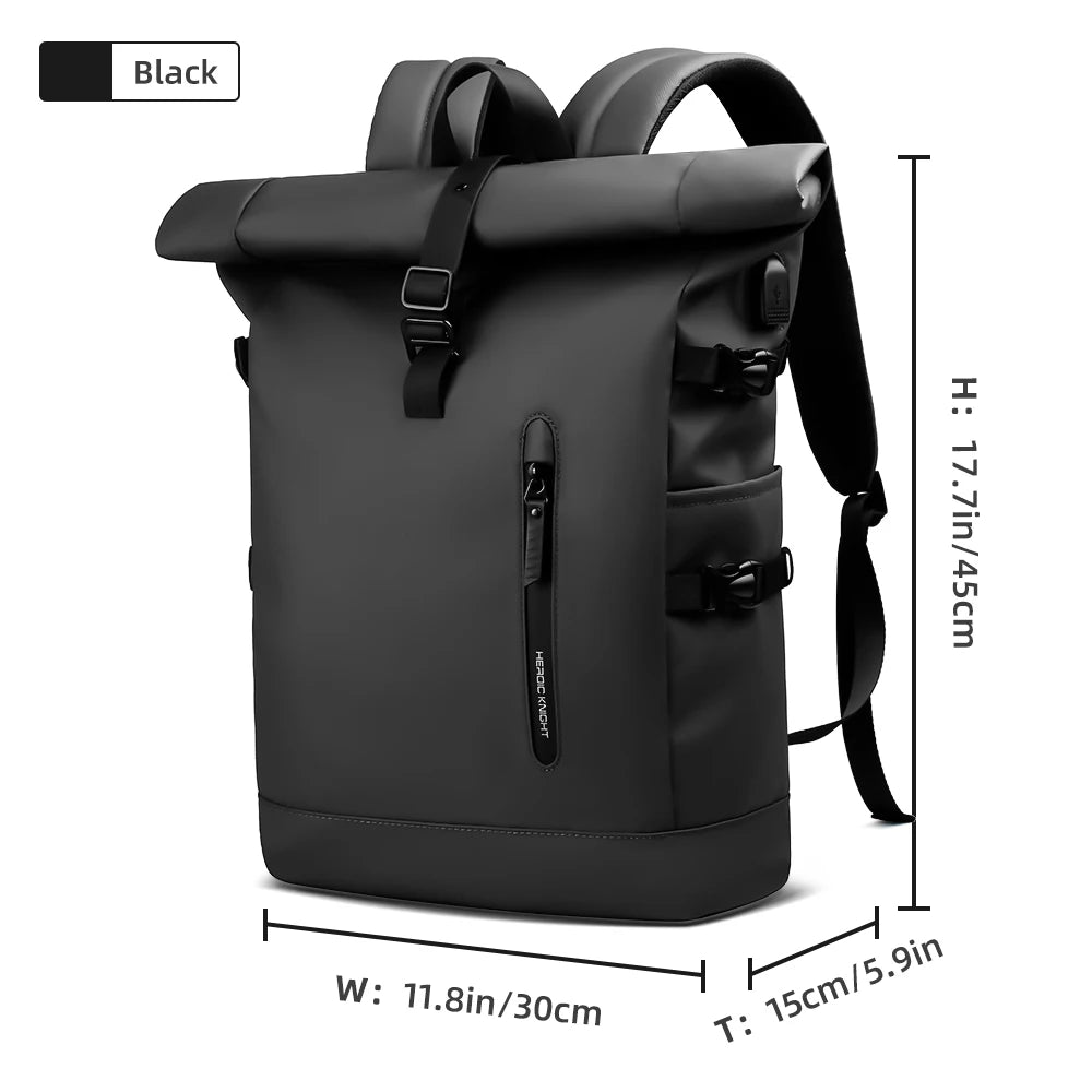 Sac à dos de voyage extensible – Sac étanche pour ordinateur portable de grande capacité avec port USB pour la randonnée, le cyclisme et une utilisation quotidienne