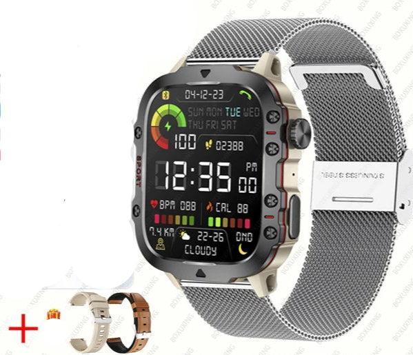 Atlas Military Smartwatch – 2024 Robuuste fitnesstracker voor buiten met bellen via Bluetooth