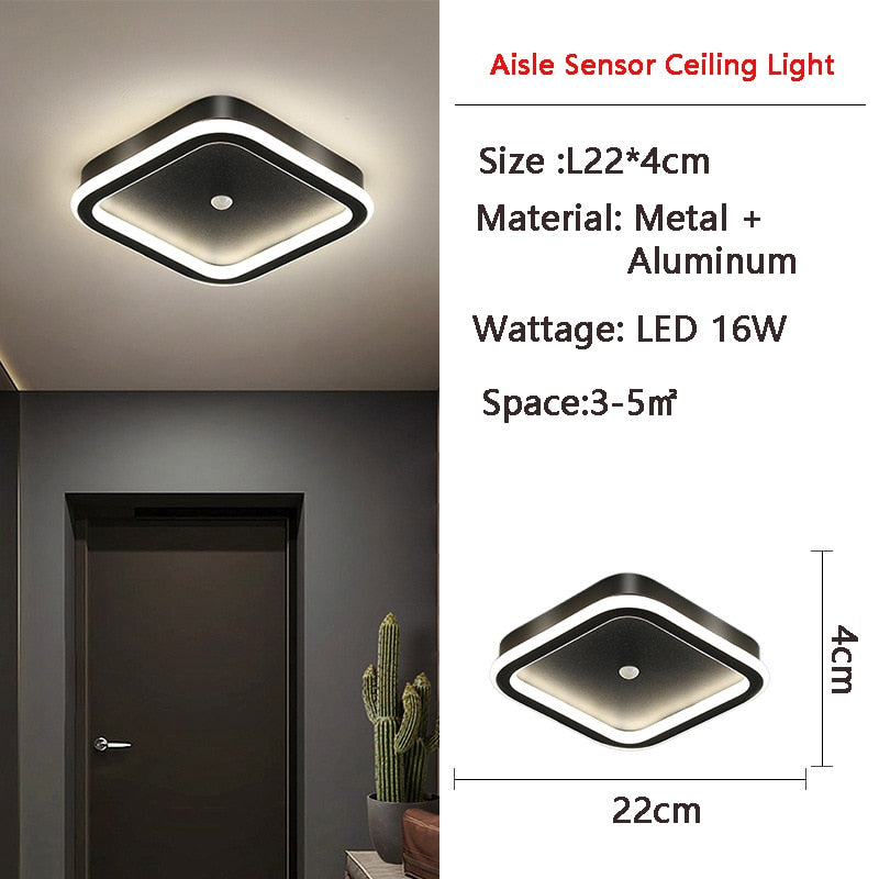 Lampada da soffitto a LED con sensore di movimento PIR umano per corridoio della camera da letto