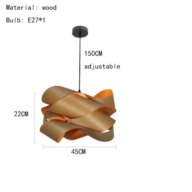 Lampes suspendues en bois d'Asie du Sud-Est