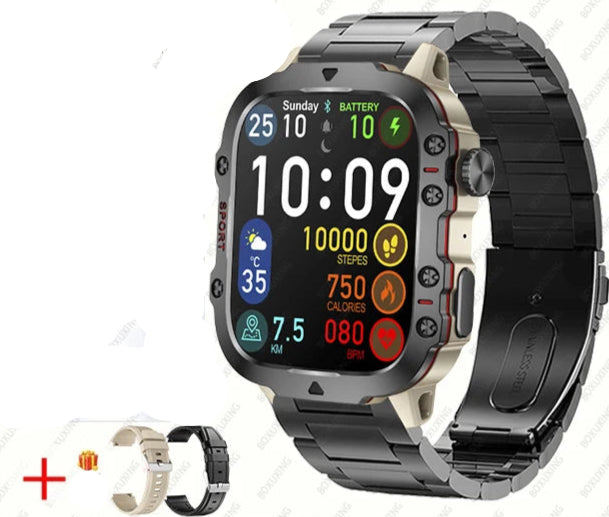 Atlas Military Smartwatch – 2024 Robuuste fitnesstracker voor buiten met bellen via Bluetooth