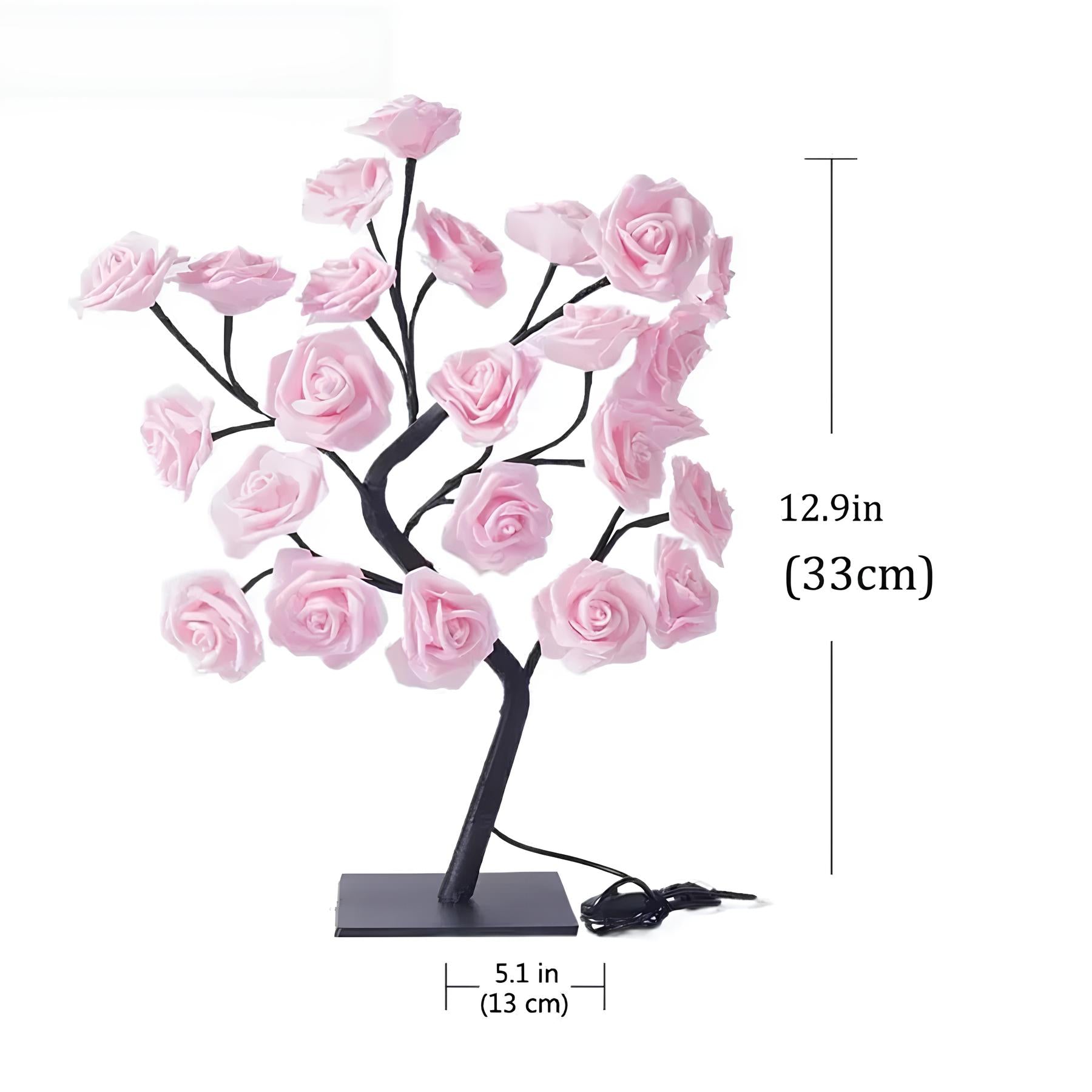 24 LED Rose Tree Lamp  Flower Light Night, USB Powered