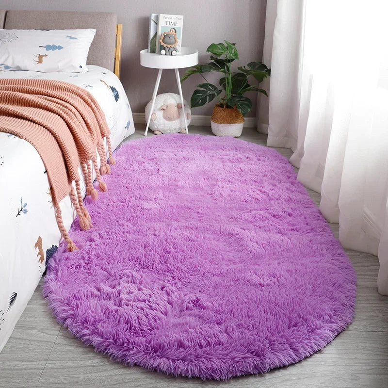 Sara Fluffy Tie-Dye Anti-Slip Rug – Soft Plush Carpet for Home Décor