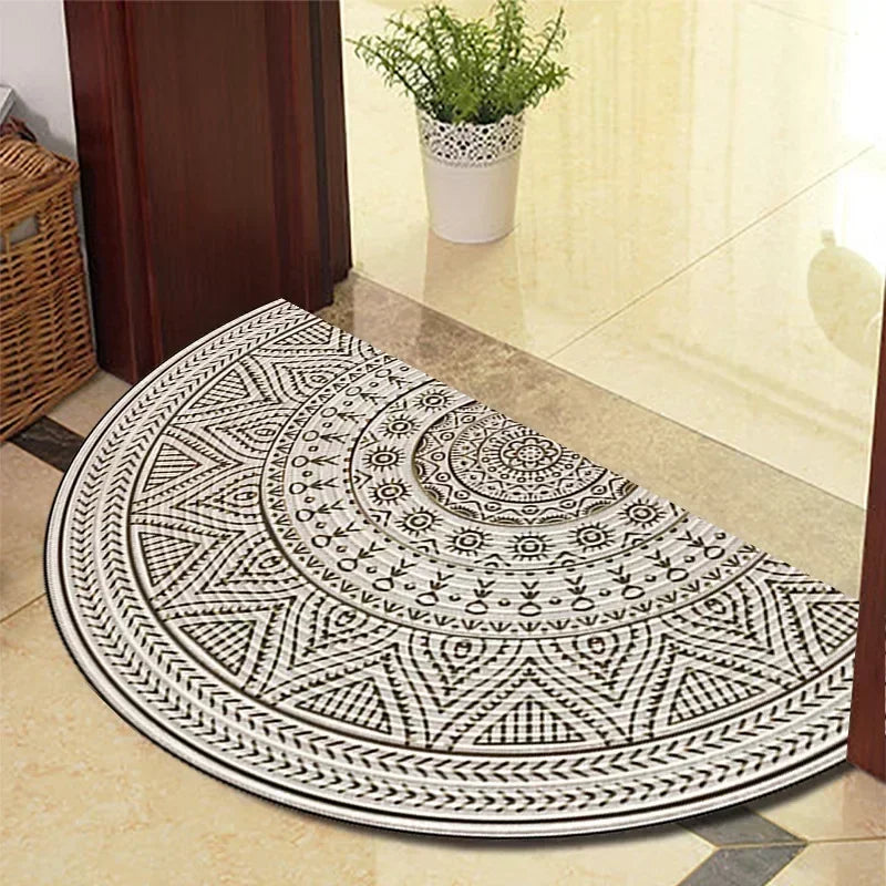 Winnie Retro Semi-Circular Door Mat – Elegant Anti-Slip Indoor Entrance Rug