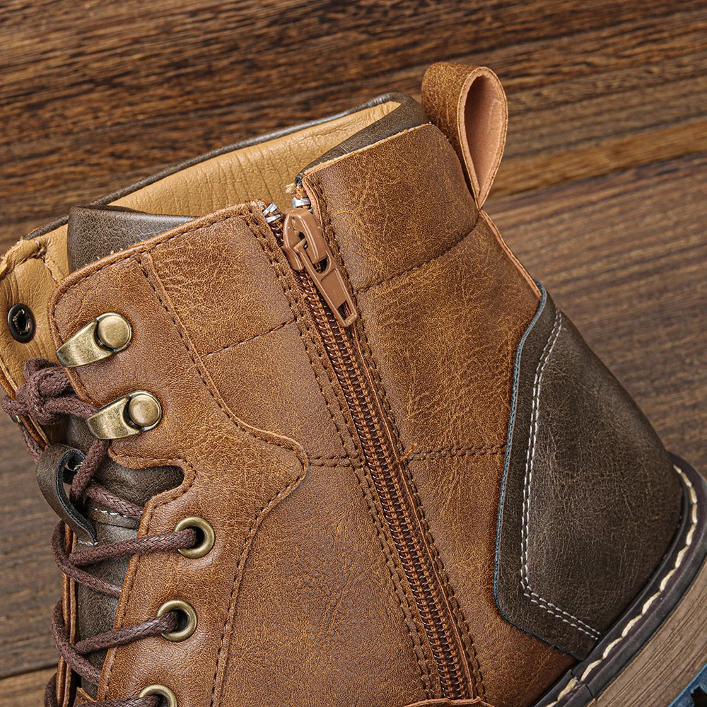 Botas de piel para hombre - Con cordones