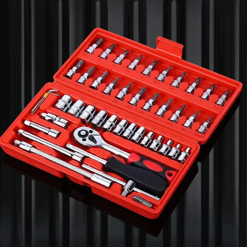 🔧 Kit d'outils de réparation de voiture compact de 46 pièces 🚗