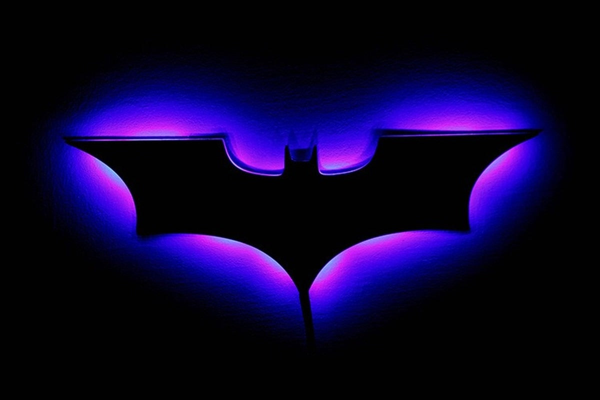 Batman LED-vegglampe med trådløs fjernkontroll og fargeendring