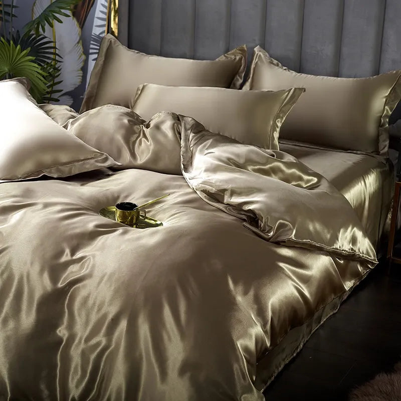 Conjunto de ropa de cama de seda de lujo: elegancia en cada hilo