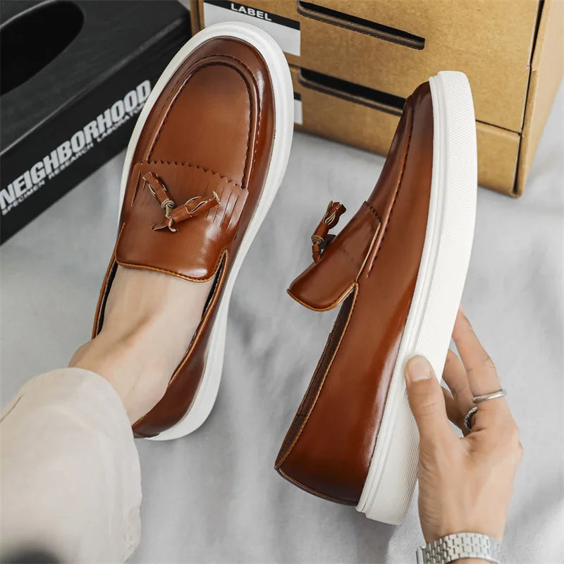 Anders Genuine Leather Tassel Loafers