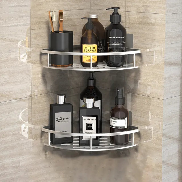 Étagère d'angle de salle de bain sans perçage : solution de rangement de douche élégante et pratique