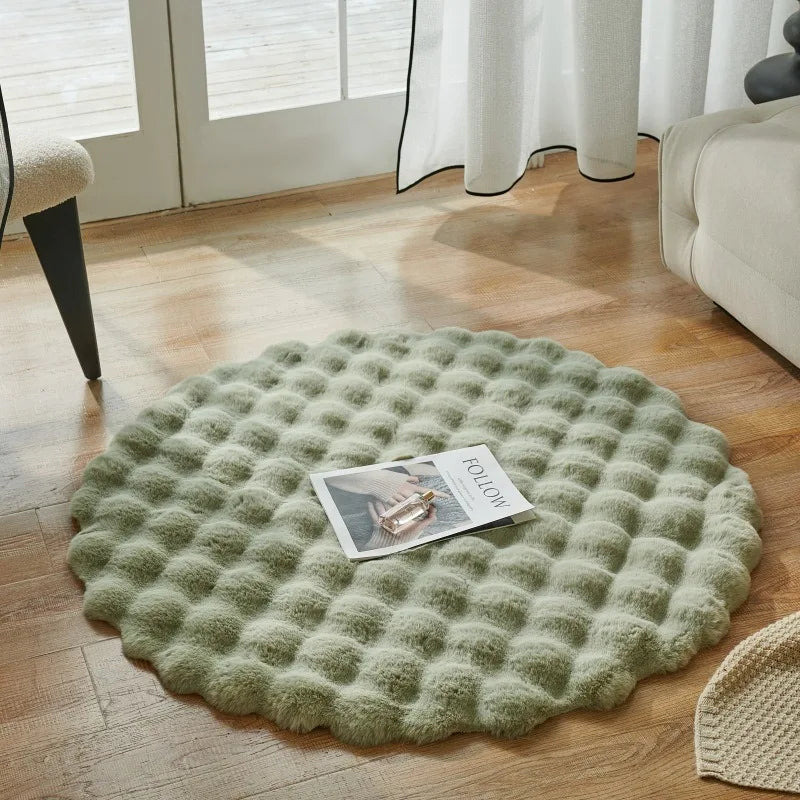 Sara Luxury Faux Fur Round Rug – Ultra Soft, Fluffy & Non-Slip