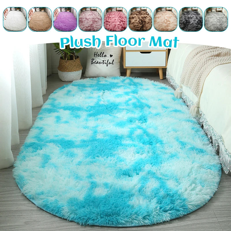 Sara Fluffy Tie-Dye Anti-Slip Rug – Soft Plush Carpet for Home Décor