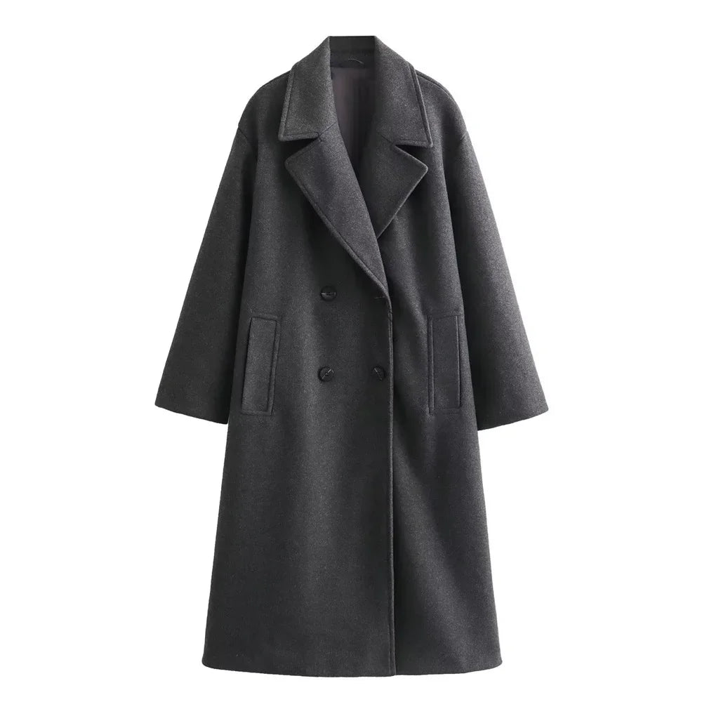 PB&ZA: Wool Blend Autumn/Winter Long Coat/Jacket