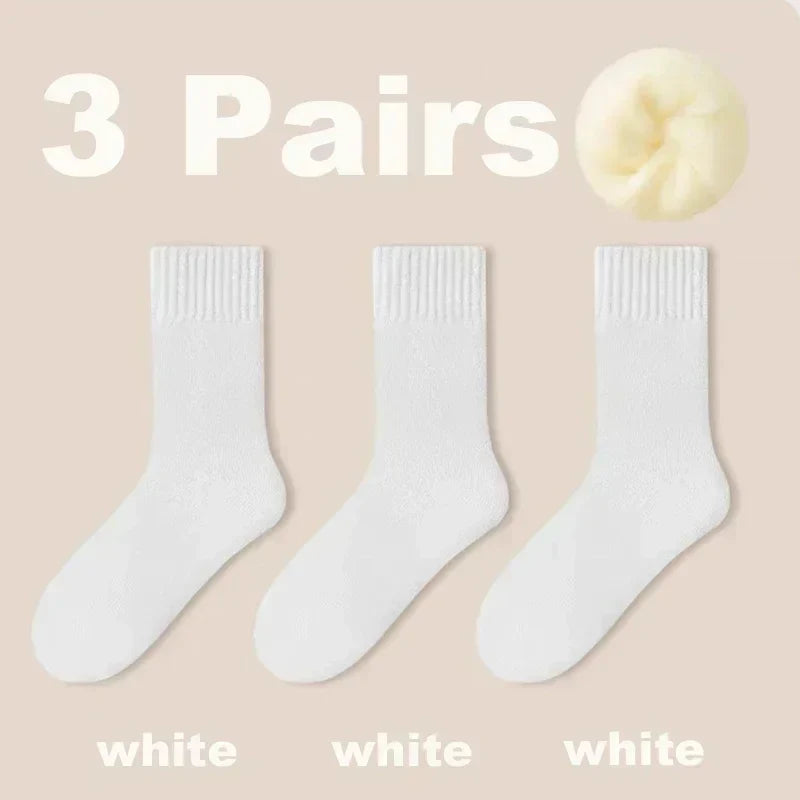 Chaussettes en Laine Douces pour Femmes - Ensemble de 3 Paires