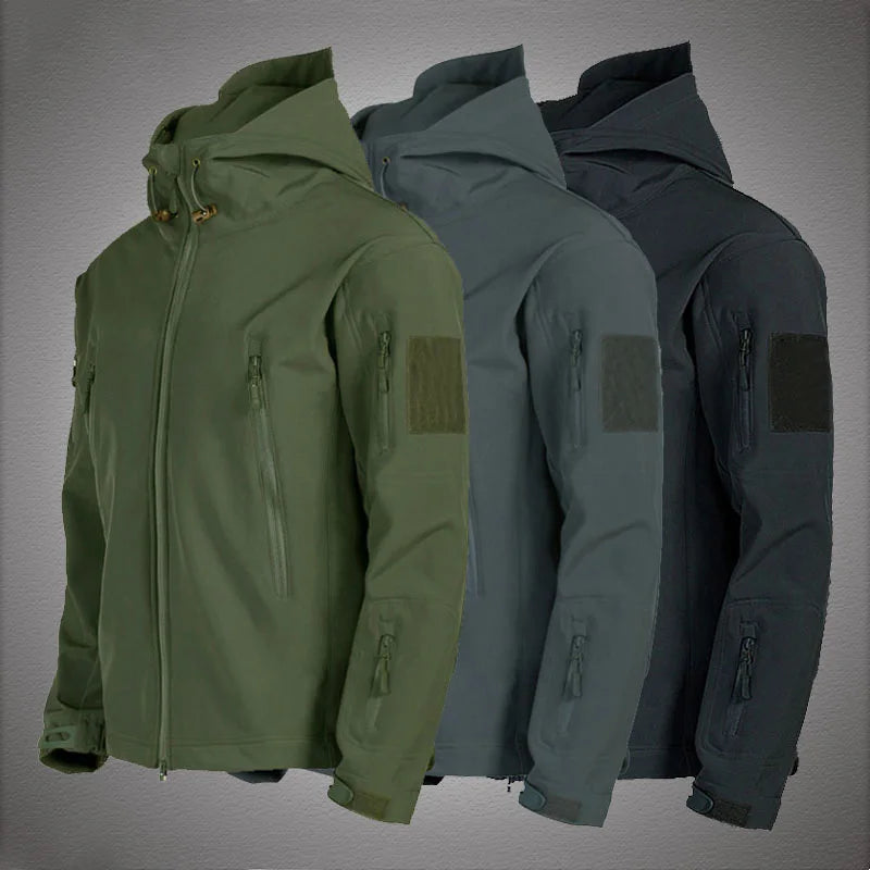 Soft Shell Jacket - Men's Tactical Windproof Waterproof Hooded Bomber Coat