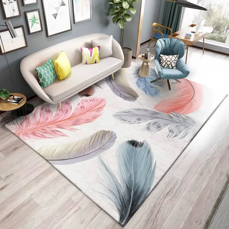 VIKAMA Crystal Velvet Nordic Rug – Luxurious 3D Printed Carpet for Home