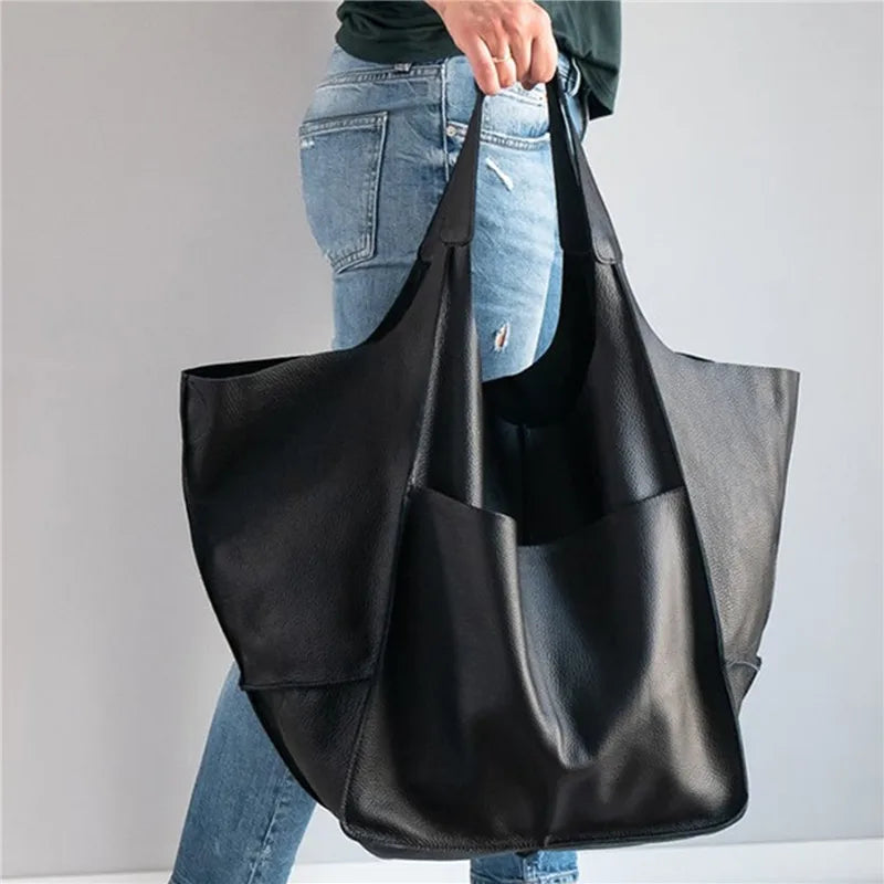 MILLICENT | OVERSIZED LEDEREN TOTE BAG